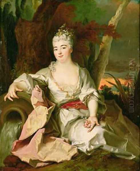 Portrait of Elizabeth Charlotte of Bavaria 1652-1722 Duchess of Orleans Oil Painting by Nicolas de Largilliere