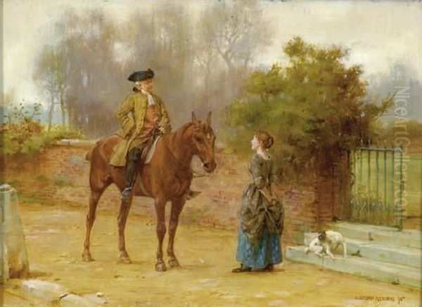 Greeting At The Gate Oil Painting by George Goodwin Kilburne