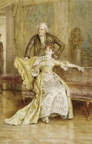 A Gentleman And A Lady In A Drawing Room Oil Painting by George Goodwin Kilburne