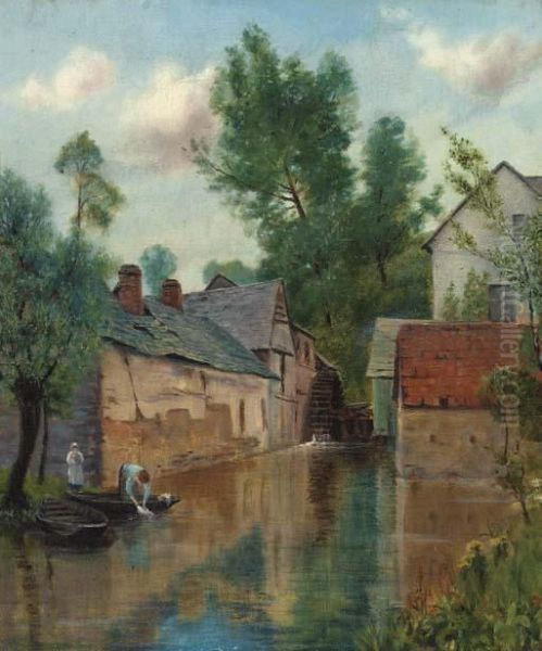 The Watermill Oil Painting by Henry John Yeend King