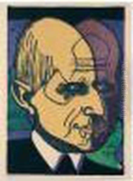 Kopf Dr Bauer (dube 633 Iib2) Oil Painting by Ernst Ludwig Kirchner