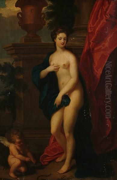 Venus And Cupid Oil Painting by Sir Godfrey Kneller