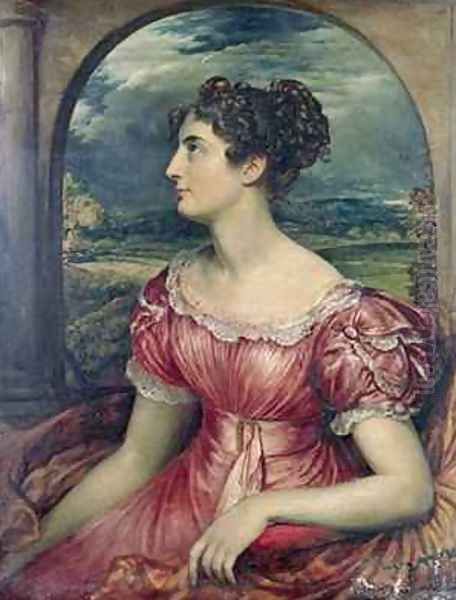 Portrait of Miss Puxley 1826 Oil Painting by John Linnell