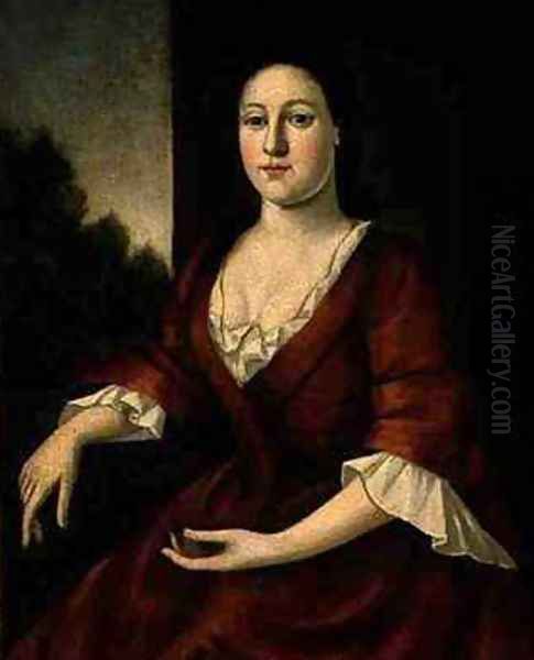 Portrait of Mrs John Greenleaf nee Priscilla Brown Oil Painting by John Greenwood