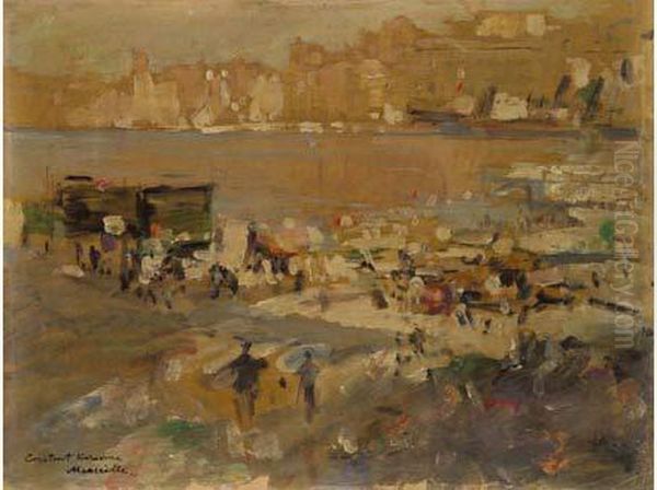 Le Port Vieux Marseille Oil Painting by Konstantin Alexeievitch Korovin