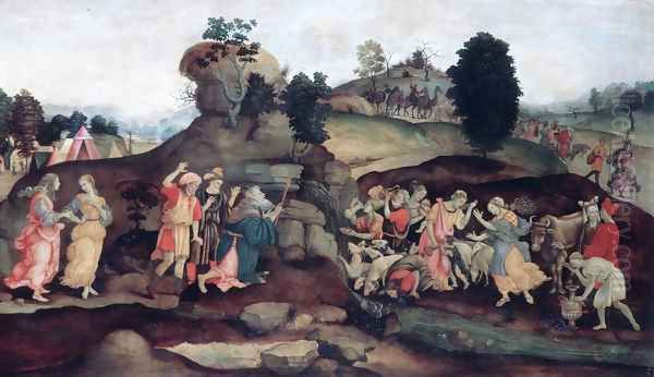 Moses Brings Forth Water Out Of The Rock Oil Painting by Filippino Lippi