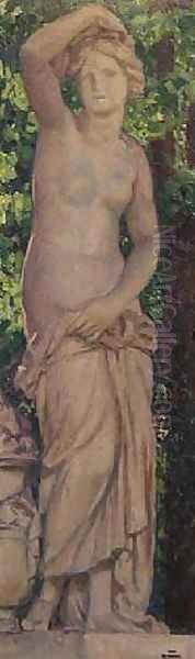 Statue dans le parc Oil Painting by Theo van Rysselberghe