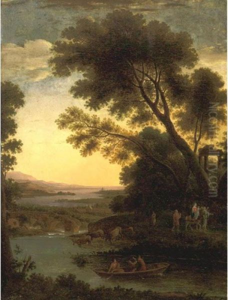 Flight Into Egypt Oil Painting by Claude Lorrain (Gellee)