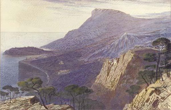 Monaco Oil Painting by Edward Lear