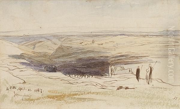 Jerusalem Oil Painting by Edward Lear