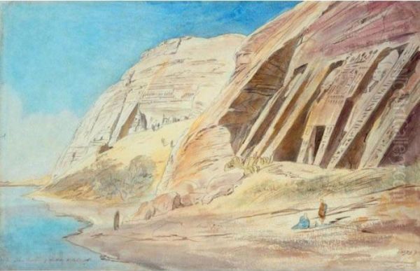 Abou Simbel Oil Painting by Edward Lear