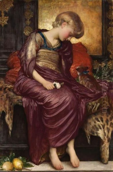 Kittens Oil Painting by Frederick Leighton