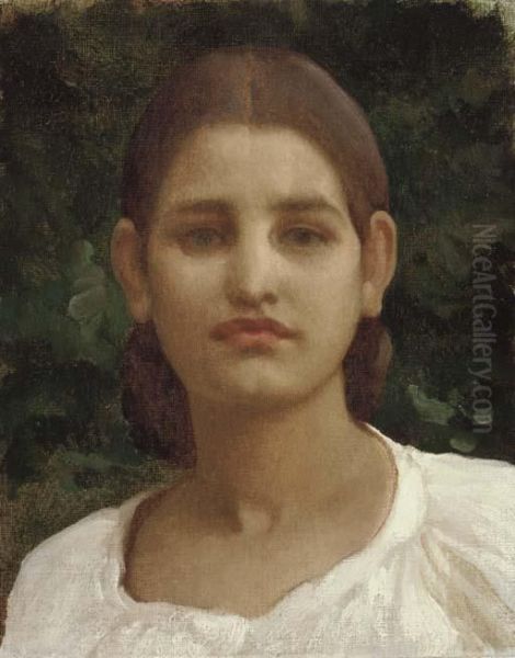 Head Of A Girl (thought To Be From Capri) Oil Painting by Frederick Leighton