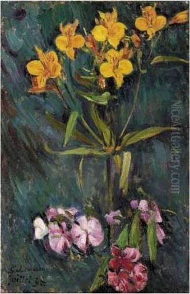 Bouquet De Fleurs Oil Painting by Georges Lemmen