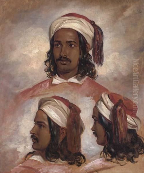 Studies Of An Arab Oil Painting by John Frederick Lewis