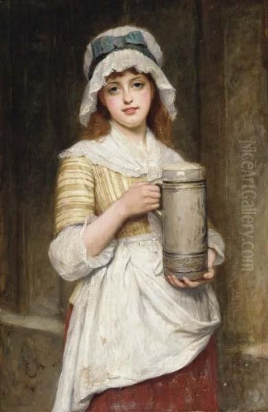 The Young Barmaid Oil Painting by Charles Sillem Lidderdale