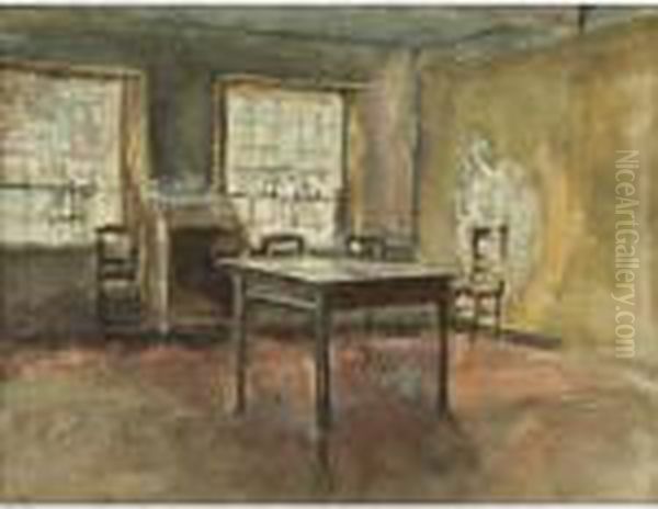 Interior Oil Painting by Max Liebermann