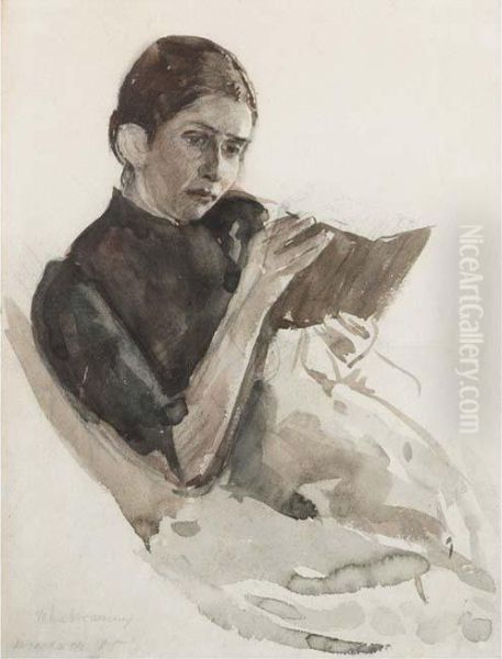 Gattin Des Kunstlers, Martha Oil Painting by Max Liebermann