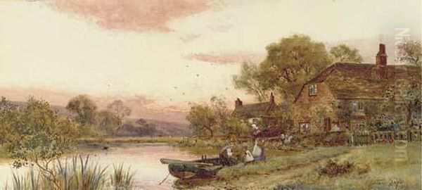 The Mill Pond, Ashington Oil Painting by Walker Stuart Lloyd