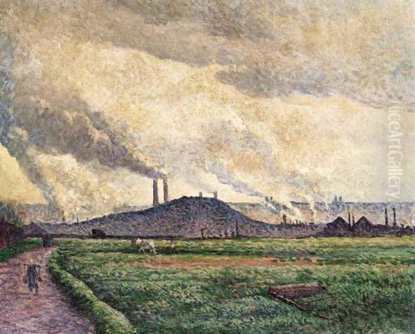 Aux Environs Du Charleroi Oil Painting by Maximilien Luce