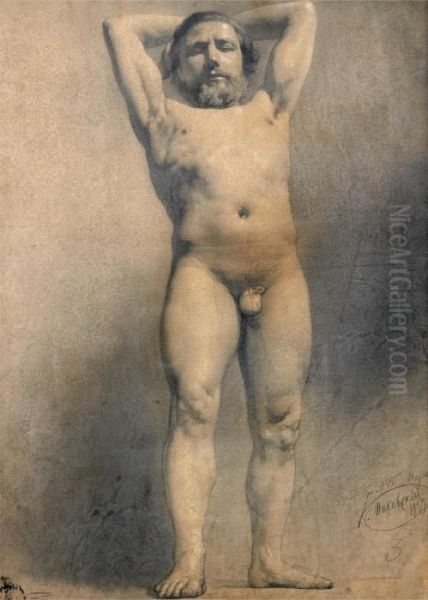 Male Nude Oil Painting by Konstantin Egorovich Egorovich Makovsky