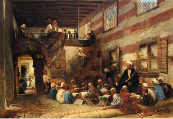 In The Classroom Oil Painting by Konstantin Egorovich Egorovich Makovsky