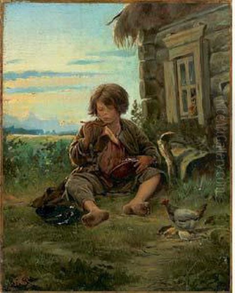 La Soupe Oil Painting by Vladimir Egorovic Makovsky