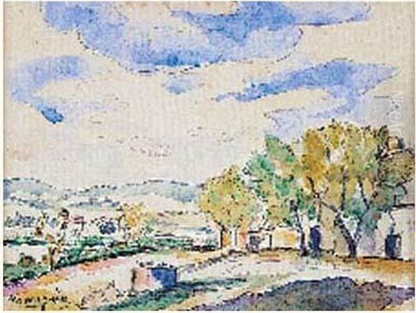 Paysage De Provence, Circa 1930 Oil Painting by Henri Charles Manguin