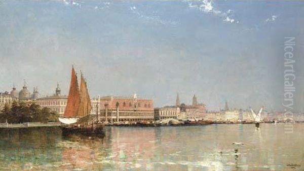 The Ducal Palace, Venice Oil Painting by Arthur Joseph Meadows