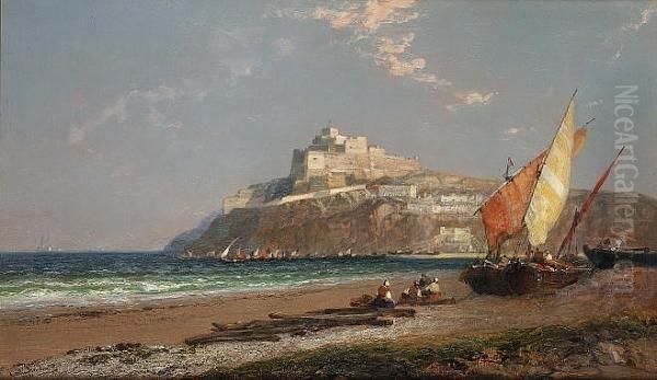 Pozzuoli, Bay Of Naples Oil Painting by Arthur Joseph Meadows