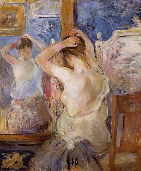 Before The Mirror Oil Painting by Berthe Morisot