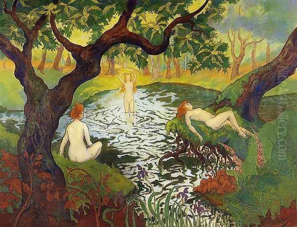 Three Bathers with Irises Oil Painting by Paul-Elie Ranson