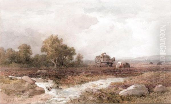 Carting Peat Oil Painting by John Henry Mole