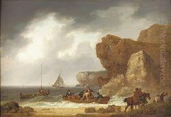 Smugglers Unloading Contraband Oil Painting by George Morland