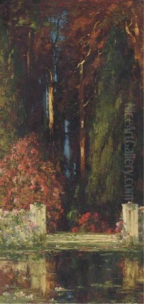 The Fountain Oil Painting by Thomas E. Mostyn