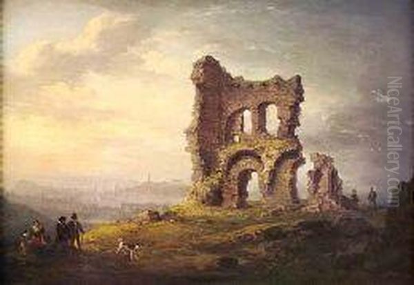 St.anthony's Chapel, Arthur's Seat Oil Painting by Alexander Nasmyth