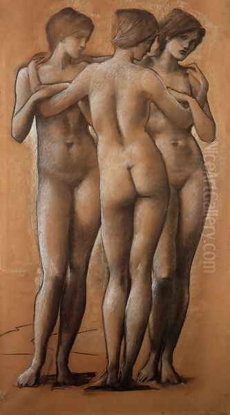 The Three Graces Oil Painting by Sir Edward Coley Burne-Jones