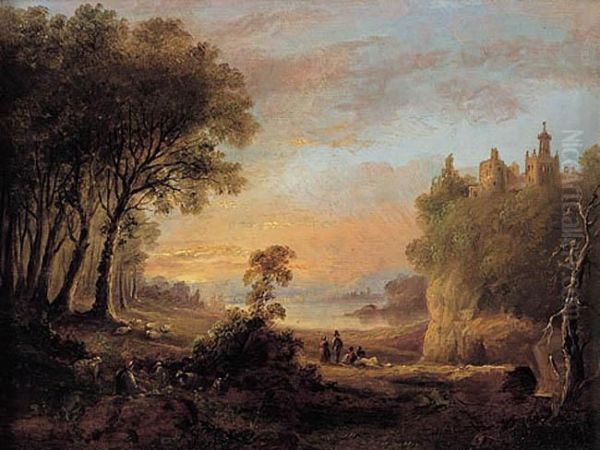 Pejzaz, 1819 R. Oil Painting by Alexander Nasmyth