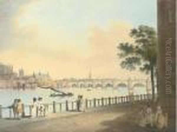 Westminster Bridge From Lambeth Palace, London by Nicholson, F.