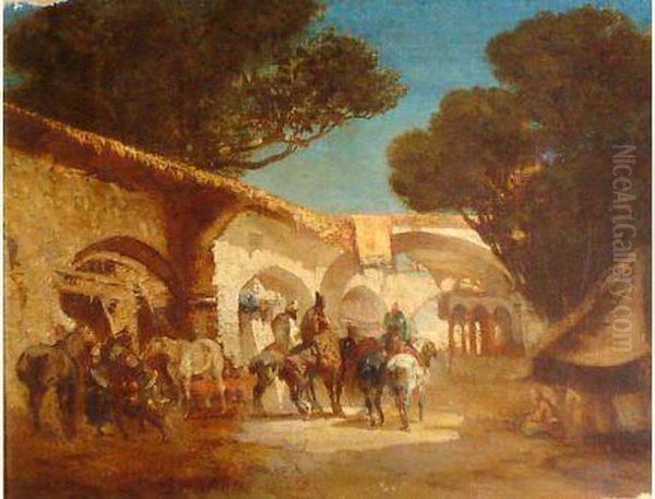 La Sosta Dei Cavalieri Oil Painting by Alberto Pasini