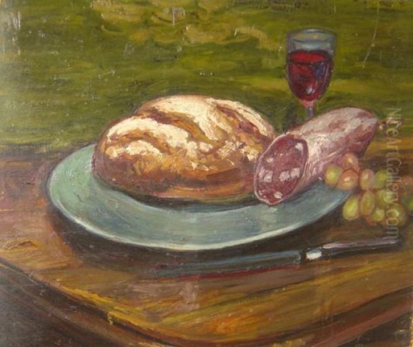 Nature Morte Au Saucisson Oil Painting by Jean Peske