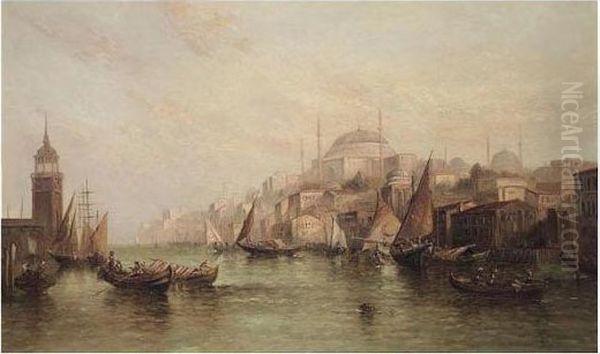 View Of Constantinople Oil Painting by Alfred Pollentine