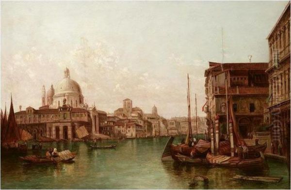 Venice: The Entrance To The Grand Canal Oil Painting by Alfred Pollentine