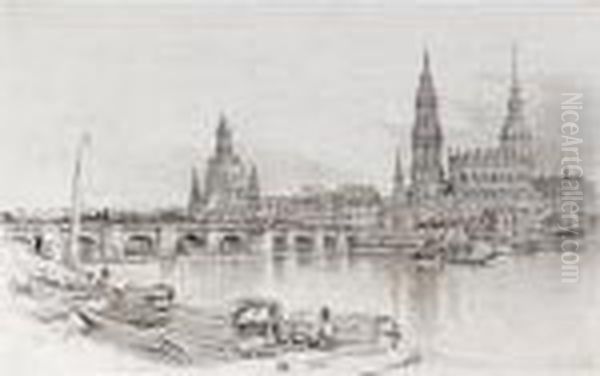 View Of Dresden Oil Painting by Samuel Prout