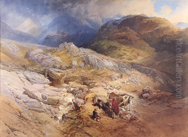 Scene In Glencoe, Argyll Oil Painting by Thomas Miles Richardson