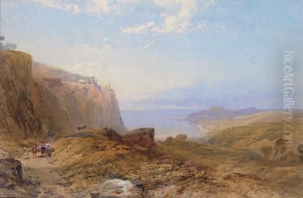 Mount Giuliano Sicily Oil Painting by Thomas Miles Richardson