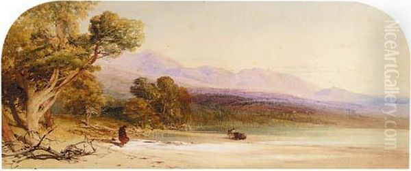 Loch Morlub Oil Painting by Thomas Miles Richardson