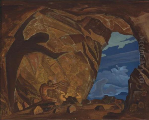 Weaver Of Spells Oil Painting by Nicolaj Konstantinov Roerich