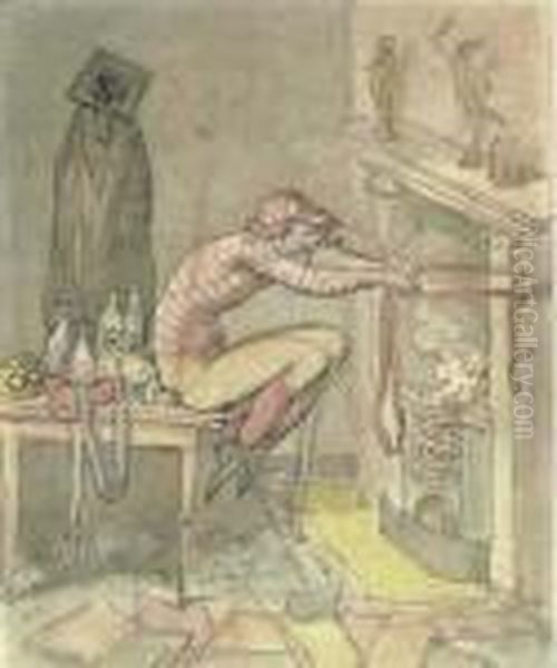 The Profligate Oil Painting by Thomas Rowlandson