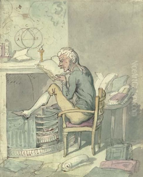 The Pedant Oil Painting by Thomas Rowlandson